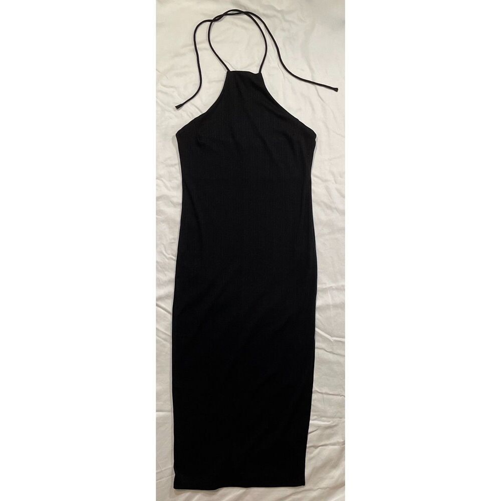 Forever 21 | Black Ribbed Halter Dress | Medium